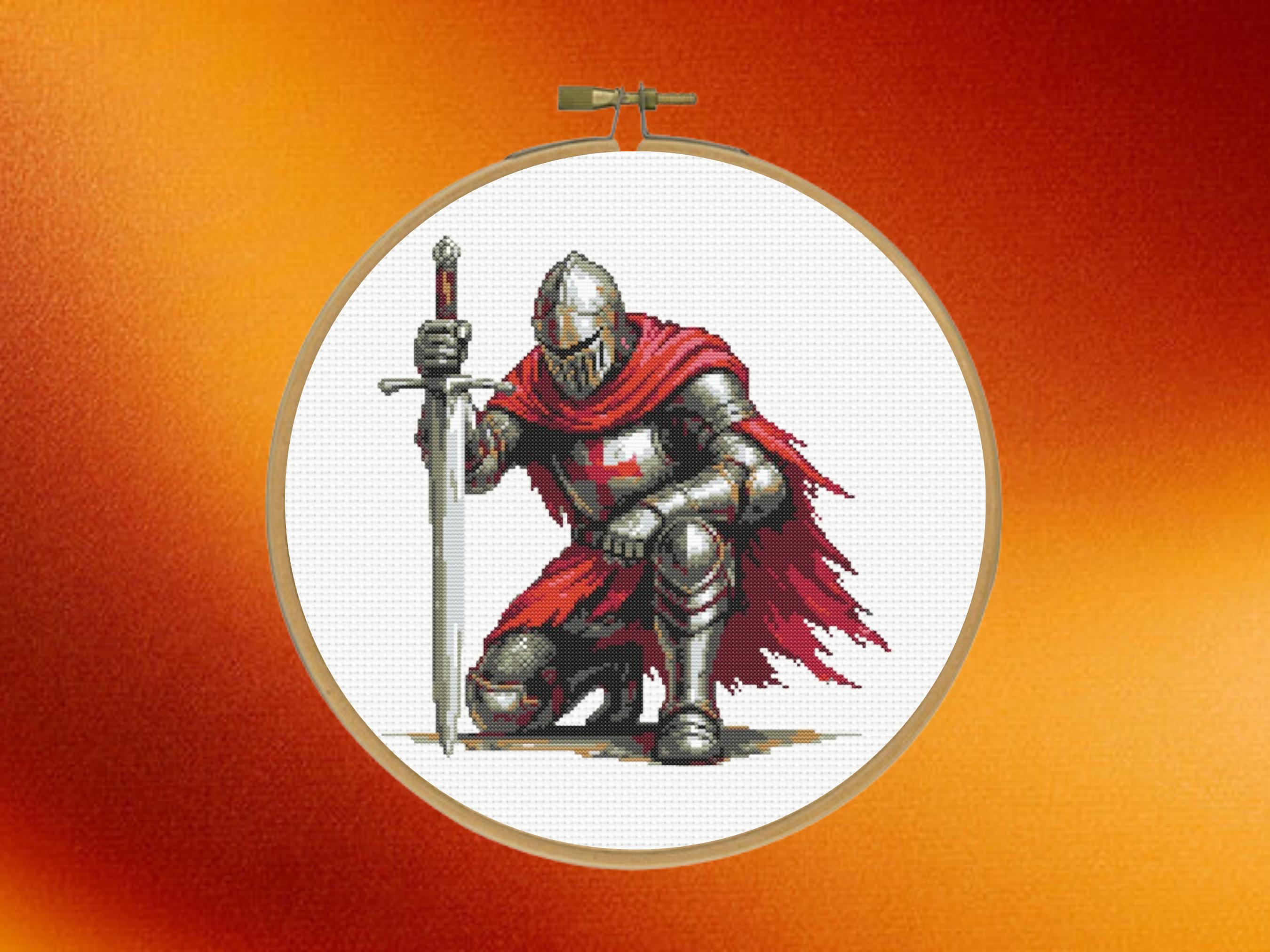 Knight Cross Pattern, Medieval Cross Stitch Pattern, Instant PDF ...