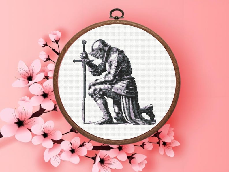 Knight Cross Pattern , Medieval Knight Cross Stitch Pattern | Armored ...
