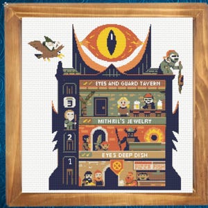 Mordor Cross Stitch Pattern, Inside of Mordor, Funny Cross Stitch, Fantasy Earth Cross Stitch Pattern, Instant Download