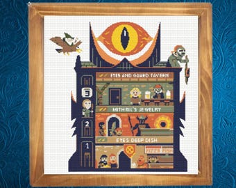 Mordor Cross Stitch Pattern, Inside of Mordor, Funny Cross Stitch, Fantasy Earth Cross Stitch Pattern, Instant Download