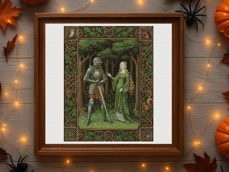 Medieval Cross Pattern , Queen and Knight Cross Stitch Pattern, Instant ...