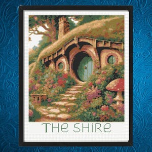 Fantasie Dorf Haus Kreuzstich Muster, Instant Download