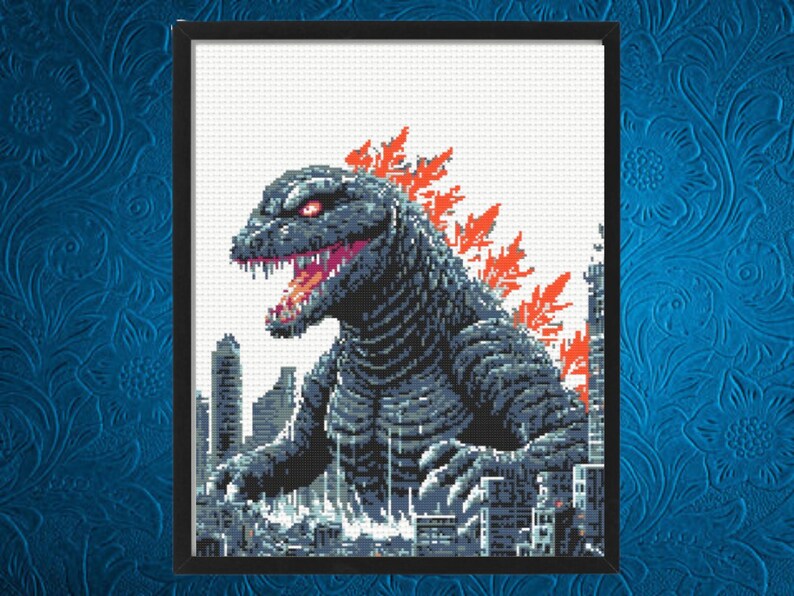 Godzilla Cross Stitch Pattern, Instant Download - Etsy