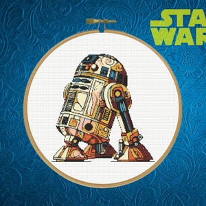 R2D2 Cross Stitch Pattern, Star Wars Cross Stitch Pattern, Instant Download