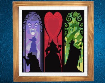 Villains Cross Stitch Pattern,  Instant Download