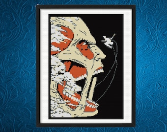 Titan Cross Stitch Pattern, Anime Cross Stitch Pattern, PDFInstant Download