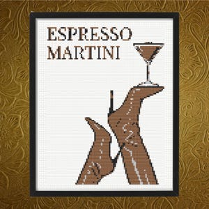 Schema punto croce Espresso Martini, download immediato