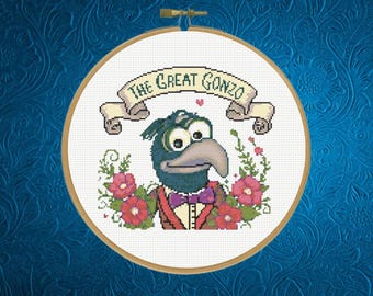 Muppet Cross Stitch Patter,  Gonzo Cross Stitch Pattern, Instant Download