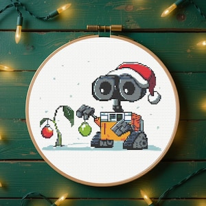 Christmas Cross Stitch Pattern, WALL-E Cross Stitch Pattern,  Instant Download