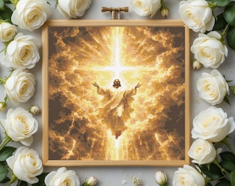Jesus Cross Stitch Pattern,  Instant PDF Download