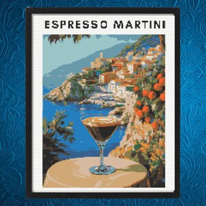 Schema punto croce Espresso Martini, download immediato