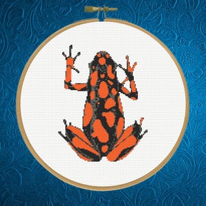 Poison Dart Frog Cross Stitch Pattern, Instant Download
