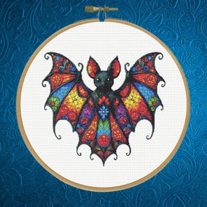 Bat Cross Stitch Pattern, Halloween Cross Stitch Pattern, Instant PDF Download