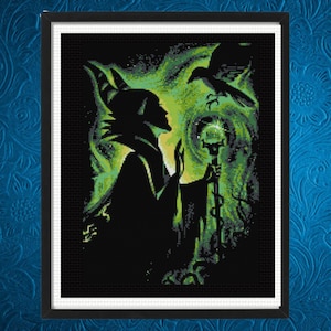 Maleficent Cross Stitch Pattern, Villain Cross Stitch Pattern, Instant Download