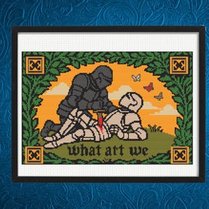 What Art We Cross Stitch Pattern, Knight Cross Pattern , Battle Scene Cross Stitch Pattern,  instant pdf download