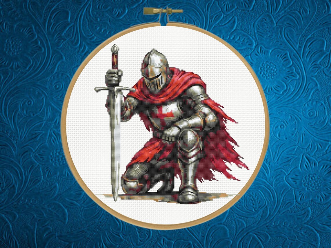 Knight Cross Pattern, Medieval Cross Stitch Pattern, Instant PDF ...