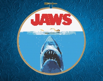 Shark Cross Stitch Pattern, Shark Attack Cross Stitch Pattern, Instant Download