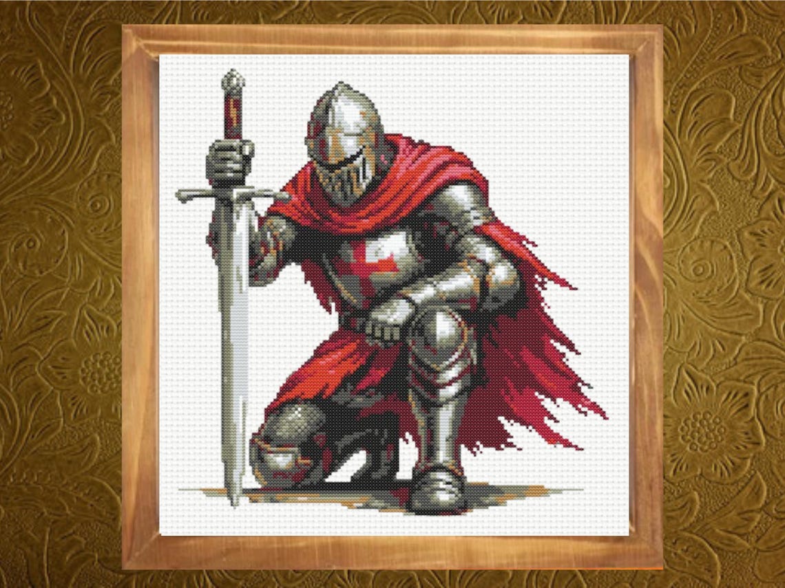 Knight Cross Pattern, Medieval Cross Stitch Pattern, Instant PDF ...