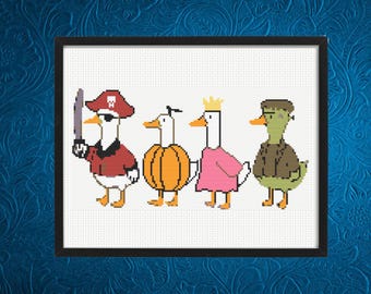 Spooky Goose Cross Stitch Pattern | Silly Goose Cross Stitch Pattern | alloween Goose Cross Stitch Pattern|, Instant Download