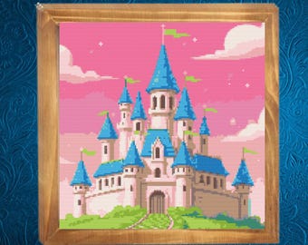 Princess Castle Cross Stitch Pattern, Wonderland Cross Stitch Pattern,  Instant Download