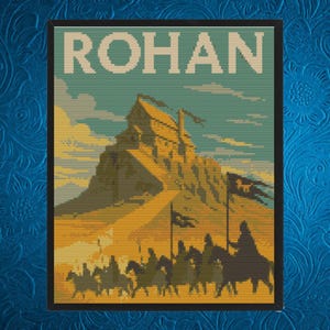 Wzór haftu krzyżykowego ROHAN, wzór haftu krzyżykowego Fantasy Earth, do natychmiastowego pobrania