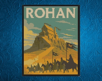 ROHAN Kreuzstichmuster, Fantasy Earth Kreuzstichmuster, Sofort-Download