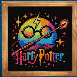 Wizard Cross Stitch Pattern, Magic Cross Stitch Pattern, Lumos Cross Stitch, Instant PDF Download