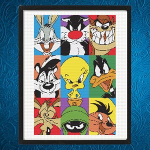 Cartoons Cross Stitch Pattern,  Instant Download