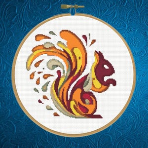 Squirrel Cross Stitch Pattern, Instant Download