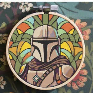 The Mandalorian Cross Stitch Pattern, Star Wars Cross stitch pattern, instant PDF download