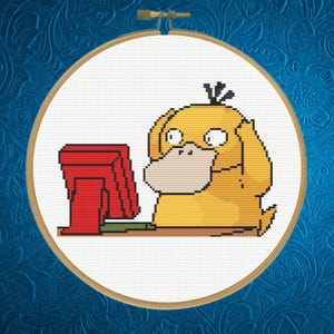 PSYDuck Cross Stitch Pattern,  PSY Duck Computer Cross Stitch Patterns, Pokemon Cross Stitch, Instant Download