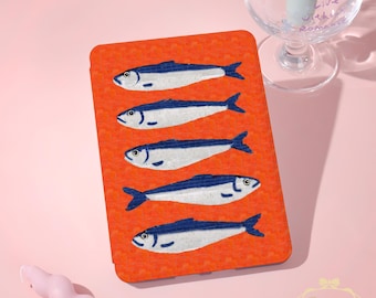 Fish Tile Art kindle New Case For Colorsoft2024，Kindle 8/10-12th，Papewhte 10-12th 6-7"，KPW 5/6/7，Personalized KPW6 Model with Hand Strap