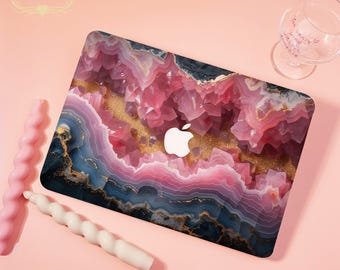 Pink Stones New Hard Matte MacBook Case For MacBook Pro16/15/14/13,Neo A18,2026 Air 15/13,Ret13/15,M5/M4,NoLogo/Logo,Clear/Printed Bottom