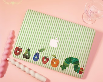 Hungry Caterpillar Hard Matte MacBook 2025 NewCase For MacBook Pro16/15/14/13，Air15/13/11，Ret13/15，NoLogo/Logo，Clear/Printed Bottom