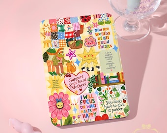 Positive Retro Collage New Case For Colorsoft2024，Kindle 8/10-12th，Papewhte 10-12th 6-7"，KPW 5/6/7，Personalized KPW6 Model with Hand Strap