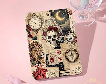 Vintage Skull Lion New Case For Colorsoft2024，Kindle 8/10-12th，Papewhte 10-12th 6-7"，KPW 5/6/7，Personalized KPW6 Model with Hand Strap