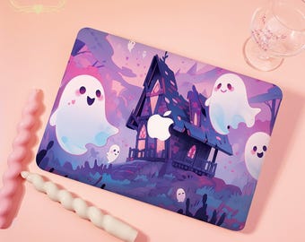 Friendly Ghosts’ Home Hard Matte MacBook 2025 New Case For Pro16/15/14/13，Air15/13/11，Ret13/15，Optional NoLogo/Logo ＆ Clear/Printed Bottom