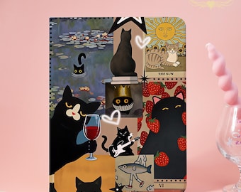 Whimsical Feline iPad New Case For iPadA16 2025，Air7-13" 11"，Air 5/6/7，Pro 2024/2022/2021，iPad 8/9/10,Mini5/6/7,Book&Flip Case WithPenSlot