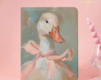 Bow-Adorned Duck iPad Case For iPadA16 2025，Air7-13" 11"，Air 5/6/7，Pro 2024/2022/2021，iPad 8/9/10，Mini5/6/7，Book&Flip Case With Pen Slot