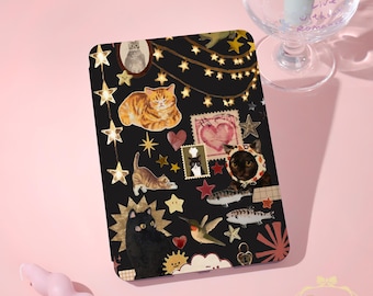 Whimsical Cat Art kindle New Case For Colorsoft2024，Kindle 8/10-12th，Papewhte 10-12th 6-7"，KPW 5/6/7，Personalized KPW6 Model with Hand Strap