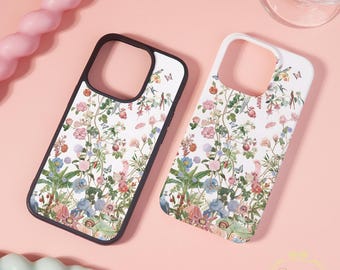 Botanical Beauty iPhone New Hard/Soft-Case For iPhone16/15/14-Plus/Pro/Pro Max，iPhone 13/12，Full/Half-Wrapped Button，Thin & Lightweight Case