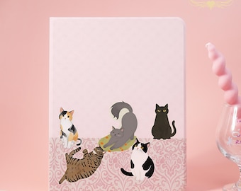 Pastel Cat Crew iPad New Case For iPadA16 2025，Air7-13" 11"，Air 5/6/7，Pro 2024/2022/2021，iPad 8/9/10,Mini5/6/7,Book&Flip Case WithPenSlot