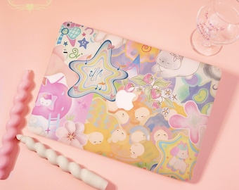 Colorful Chaos Hard Matte MacBook 2025 NewCase For MacBook Pro16/15/14/13，Air15/13/11，Ret13/15，NoLogo/Logo，Clear/Printed Bottom