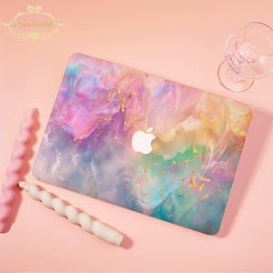 Rainbow Marble New Hard Matte MacBook Case For MacBook Pro16/15/14/13,Neo A18,2026 Air 15/13,Ret13/15,M5/M4,NoLogo/Logo,Clear/Printed Bottom