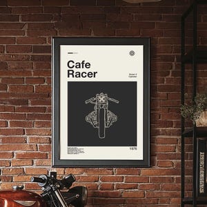 Poster di design moderno per motocicletta Cafe Racer BMW R100