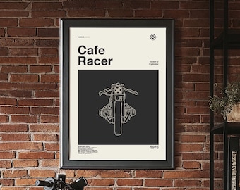 Cafe Racer BMW R100 Motorcycle Modern Design Poster