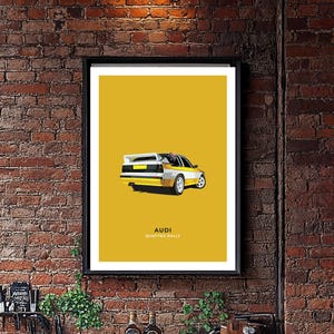 Audi Quattro Rally Illustration Modern Design Poster