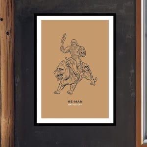 He-Man Battle Cat Modern Design Poster