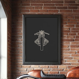 Poster di design moderno per motocicletta Cafe Racer BMW R100