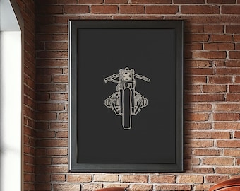 Cafe Racer BMW R100 Motorcycle Modern Design Poster